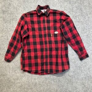 Rasco FR Flame Resistant Work Shirt Mens XL Long Red Black Buffalo Plaid P